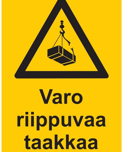 Beware of moving crane loads, Sticker, 200x300 mm