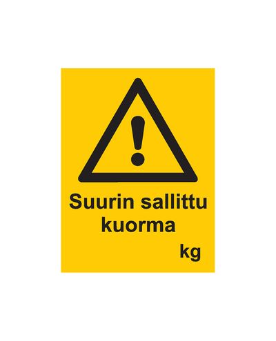 Maximum permissible load, Sticker, 200x300 mm