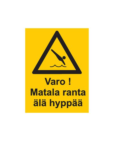 Shallow water, don&#39;t jump, Sticker, 200x300 mm