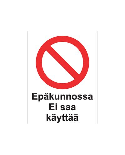 Do not use if in poor condition, Sticker, 200x300 mm