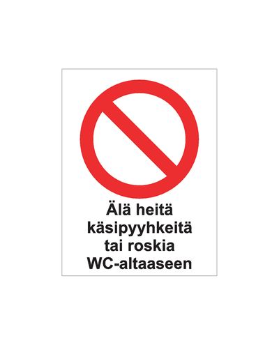 Do not throw hand towels or trash in the toilet, Sticker, 200x300 mm Do not throw hand towels or trash in the toilet, Sticker, 200x300 mm