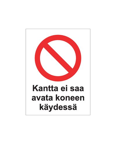 Do not open the lid while the machine is running, Sticker, 200x300 mm