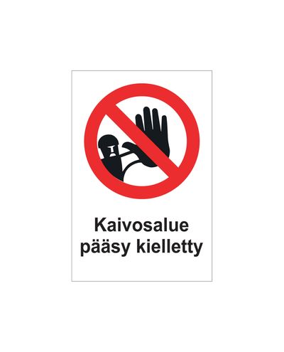 Mining area entry prohibited, Sticker, 200x300 mm