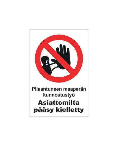 Contaminated soil remediation work, Sticker, 200x300 mm