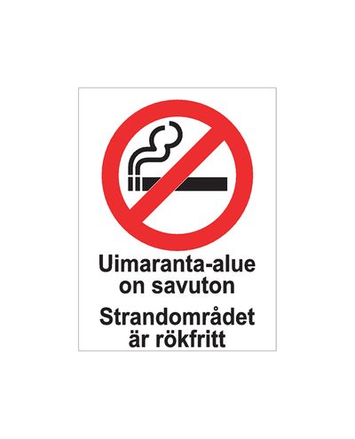 The beach area is smoke-free Swedish, Sticker, 200x300 mm
