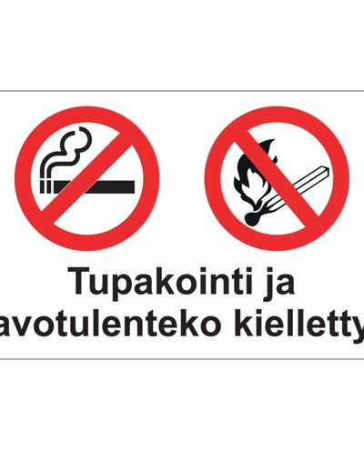Smoking and open flames prohibited, Plastic 1mm, 400x300 mm