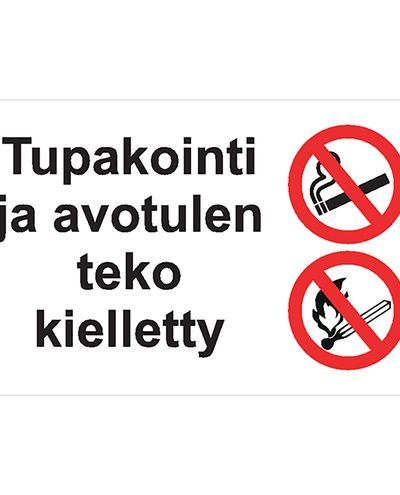 Smoking and open flames prohibited, Sticker, 400x200 mm