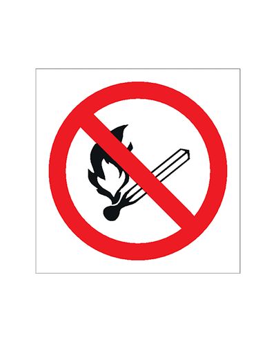 Open fires prohibited symbol, Sticker, 200x200 mm