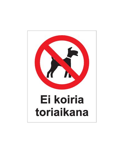 No dogs during market hours, Sticker, 200x300 mm