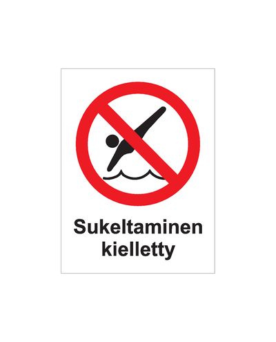 No diving, Sticker, 200x300 mm
