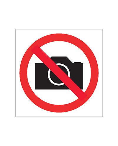 No photography, Sticker, 200x200 mm