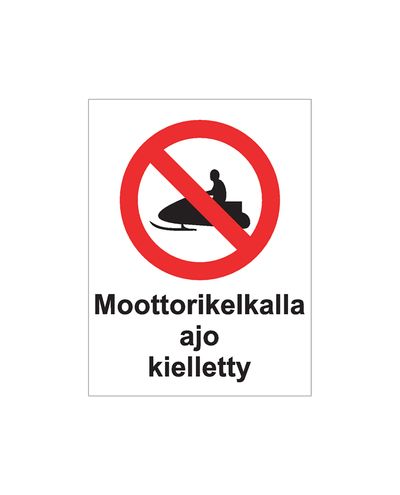 Snowmobile driving prohibited, Sticker, 200x300 mm