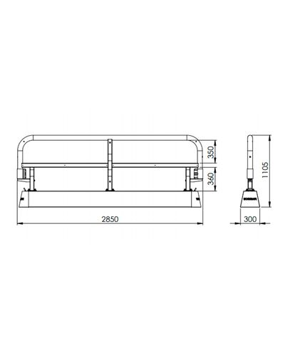 Heavy guardrail K1 with steel tray