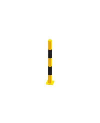 Bolt-on crash bollard, yellow/black, Ø76 mm / 1000mm Bolt-on crash bollard, yellow/black, Ø76 mm / 1000mm