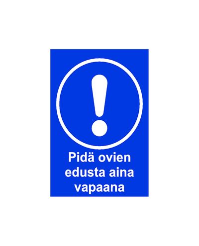 Keep the front of the door clear, Sticker, 200x300 mm