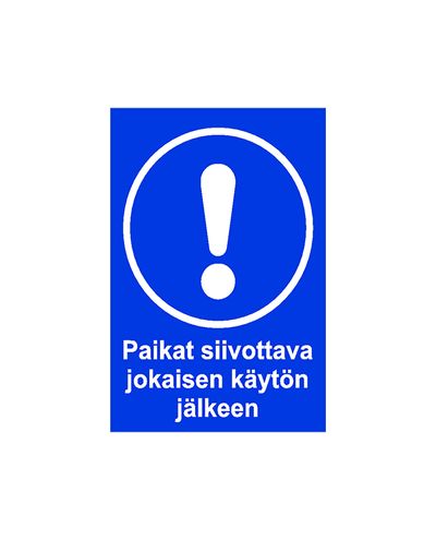 Places to be cleaned, Sticker, 200x300 mm