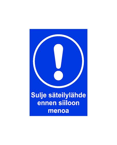 Close the radiation source, Sticker, 200x300 mm