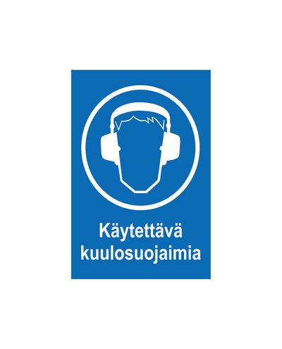 Wear hearing protection, Sticker, 200x300 mm