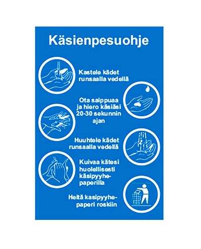 Hand washing instructions, Sticker, 400x300mm