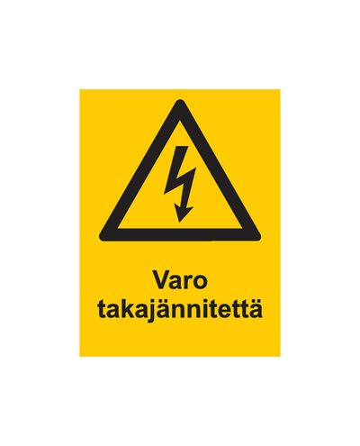 Beware of back voltage, Sticker, 200x300 mm