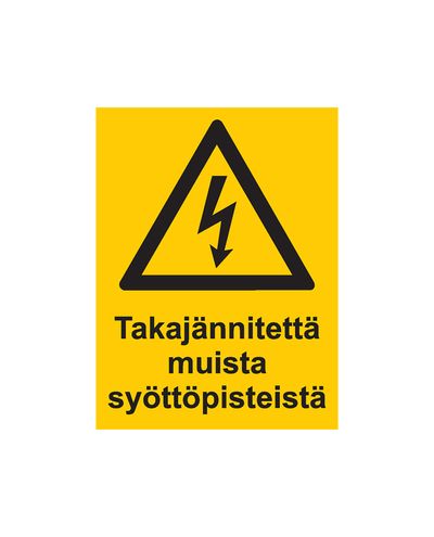 Back voltage from other supply points, Sticker, 200x300 mm