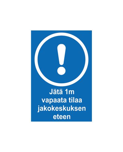 Leave 1m free space for distribution center, Sticker, 200x300 mm