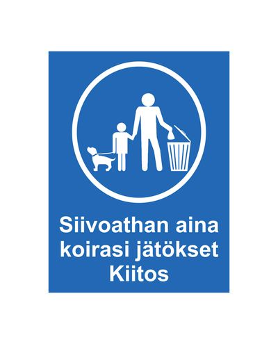 Please always clean up after your dog&#39;s waste, please, trash can, Ibond, 200x300mm