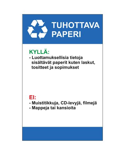 Destructible paper instructions, Ibond, 200x300mm