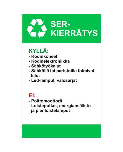 SER-Recycling instructions, Ibond, 200x300mm
