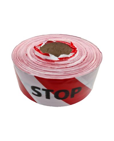 Barrier tape red/white STOP 500m x 75mm Barrier tape red/white STOP 500m x 75mm