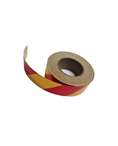 Reflective warning tape, yellow/red 50mm*50m