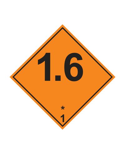 Class 1.6 Explosive, Sticker, 100x100 mm