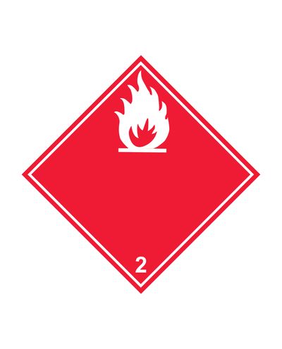 Class 2 Flammable gases, Sticker, 100x100 mm