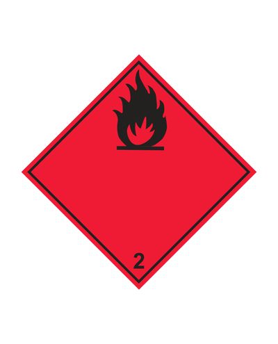 Class 2.1 Flammable gases, Sticker, 100x100 mm