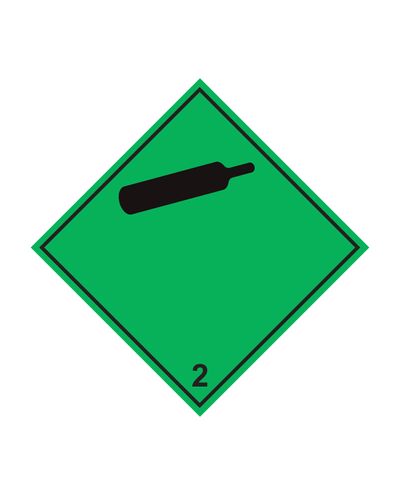 Class 2.2 Non-flammable gases, Sticker, 100x100 mm