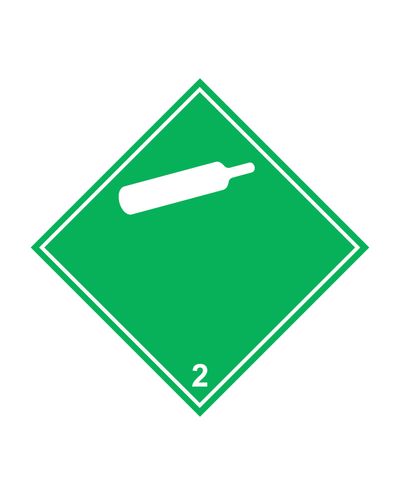 Class 2.2 Non-combustible gases nega, Sticker, 100x100 mm