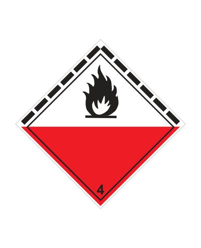 Class 4.2 Flammable substances, Sticker, 100x100 mm