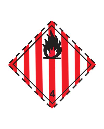 Class 4.1 Flammable solids, Sticker, 100x100 mm
