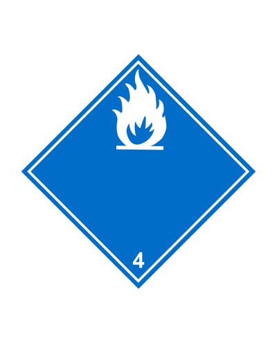 Class 4.3 Substances which, in contact with water, emit flammable gases nega, Sticker, 100x100 mm