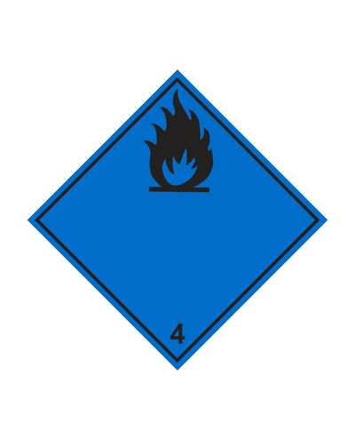 Class 4.3 Substances which, in contact with water, emit flammable gases, Sticker, 100x100 mm