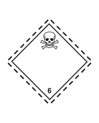 Class 6 Toxic substances, Sticker, 100x100 mm Class 6 Toxic substances, Sticker, 100x100 mm