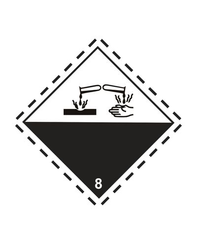 Class 8 Corrosive substances, Sticker, 100x100 mm