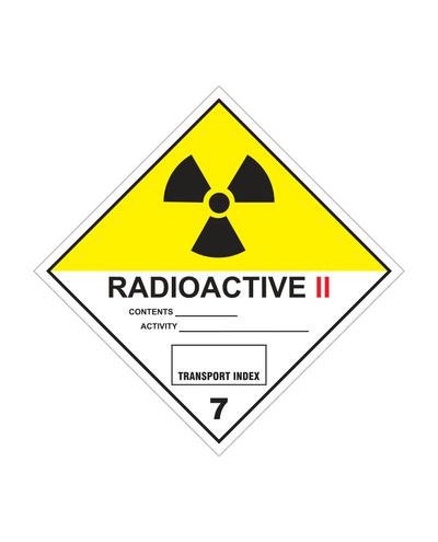 Class 7B Radioactive materials, Sticker, 100x100 mm