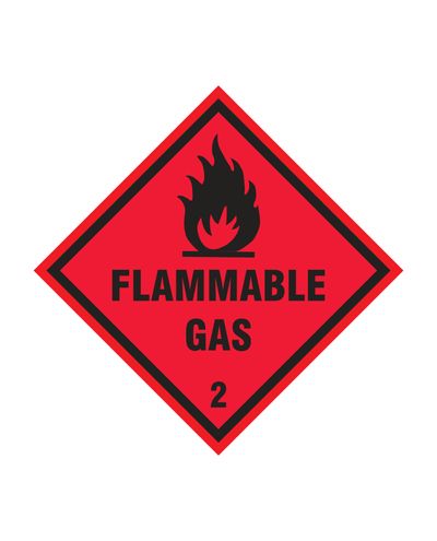 Class 2.1 Flammable gas, Sticker, 100x100 mm