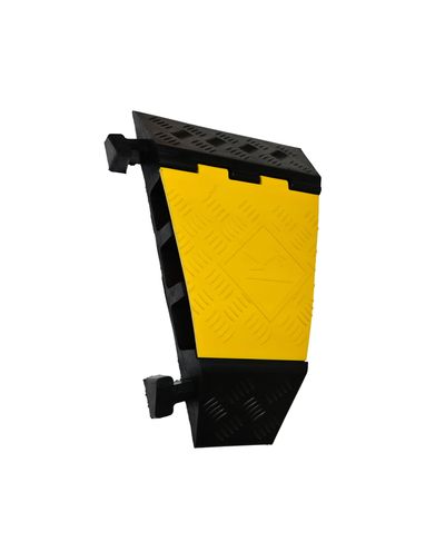 Cable protection with cover 3-channels corner left