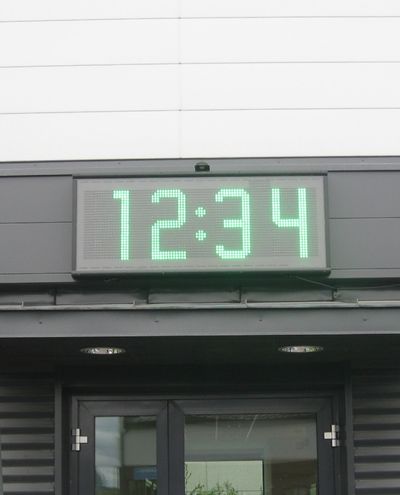 Clock and temperature displays