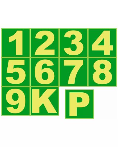 Floor number, Reflective sticker, 200x200 mm