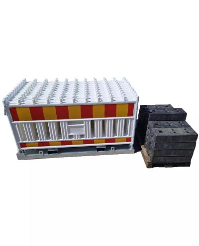 40 meters of white construction site fence with pin stand and pedestals
