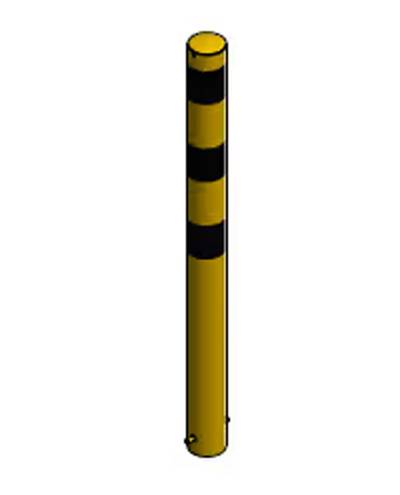 Basic fixed bollard, yellow/black, Ø101mm / 1300mm Basic fixed bollard, yellow/black, Ø101mm / 1300mm