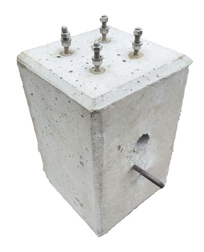 Concrete base for bollard